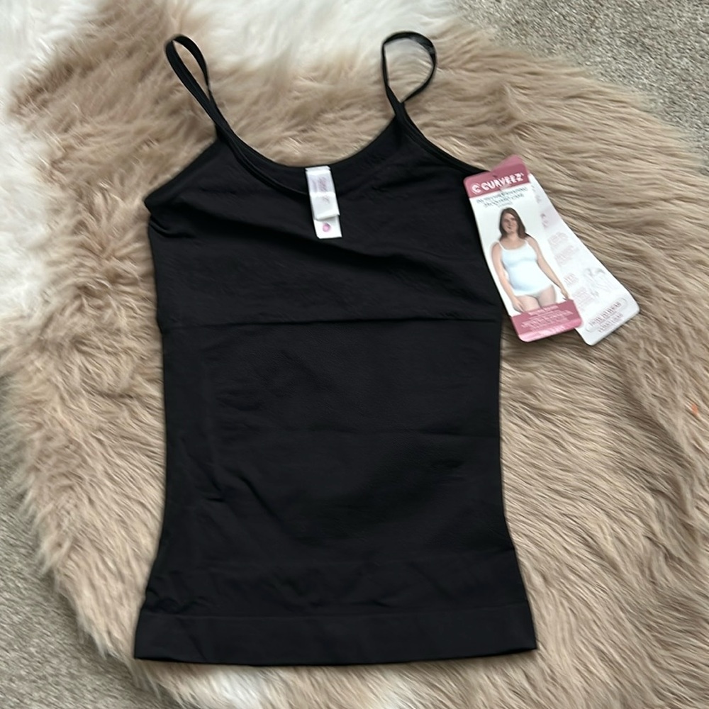 CURVEEZ incredibly Shaping Jacquard Cami Black tank